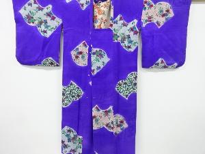 大正ロマン　紋錦紗読本に花模様ロング道行コート